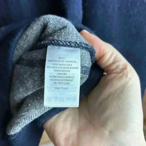 Dakini Wool Blend Jacket Sweater Navy Size M - Picture 7 of 10